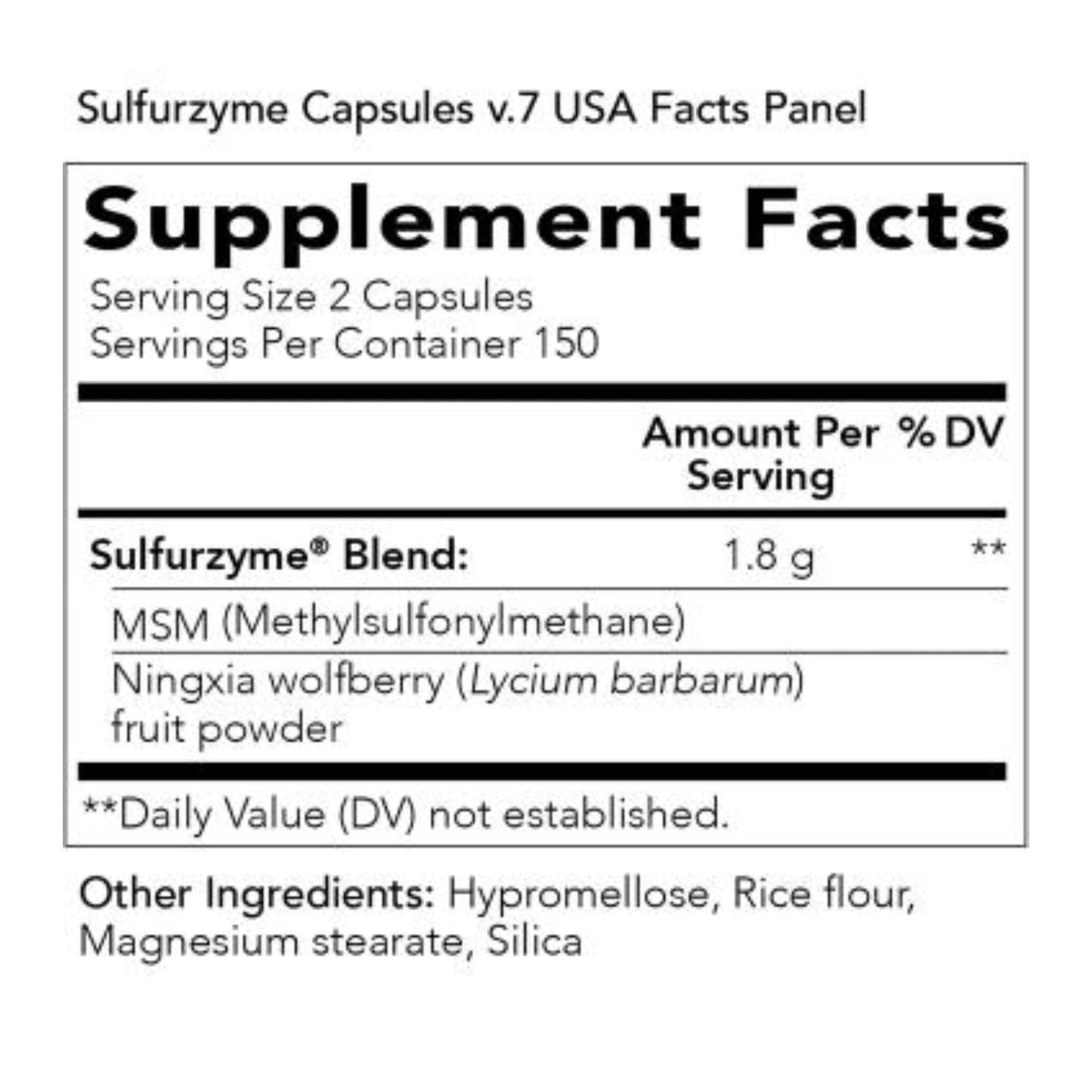Young Living Sulfurzyme, 300 Capsules | Supports Joint Health, Skin & Hair, MSM & Wolfberry Powder Blend