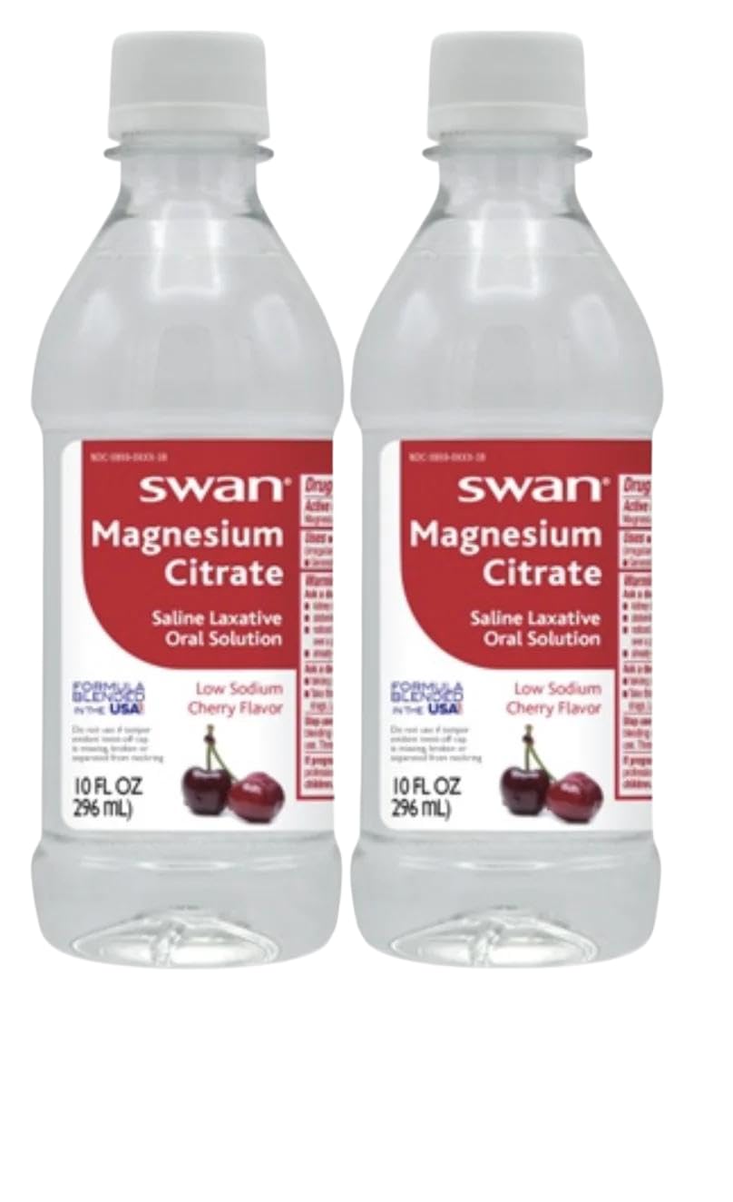 Swan Magnesium Citrate Cherry Laxative Solution - 2 10oz Bottles