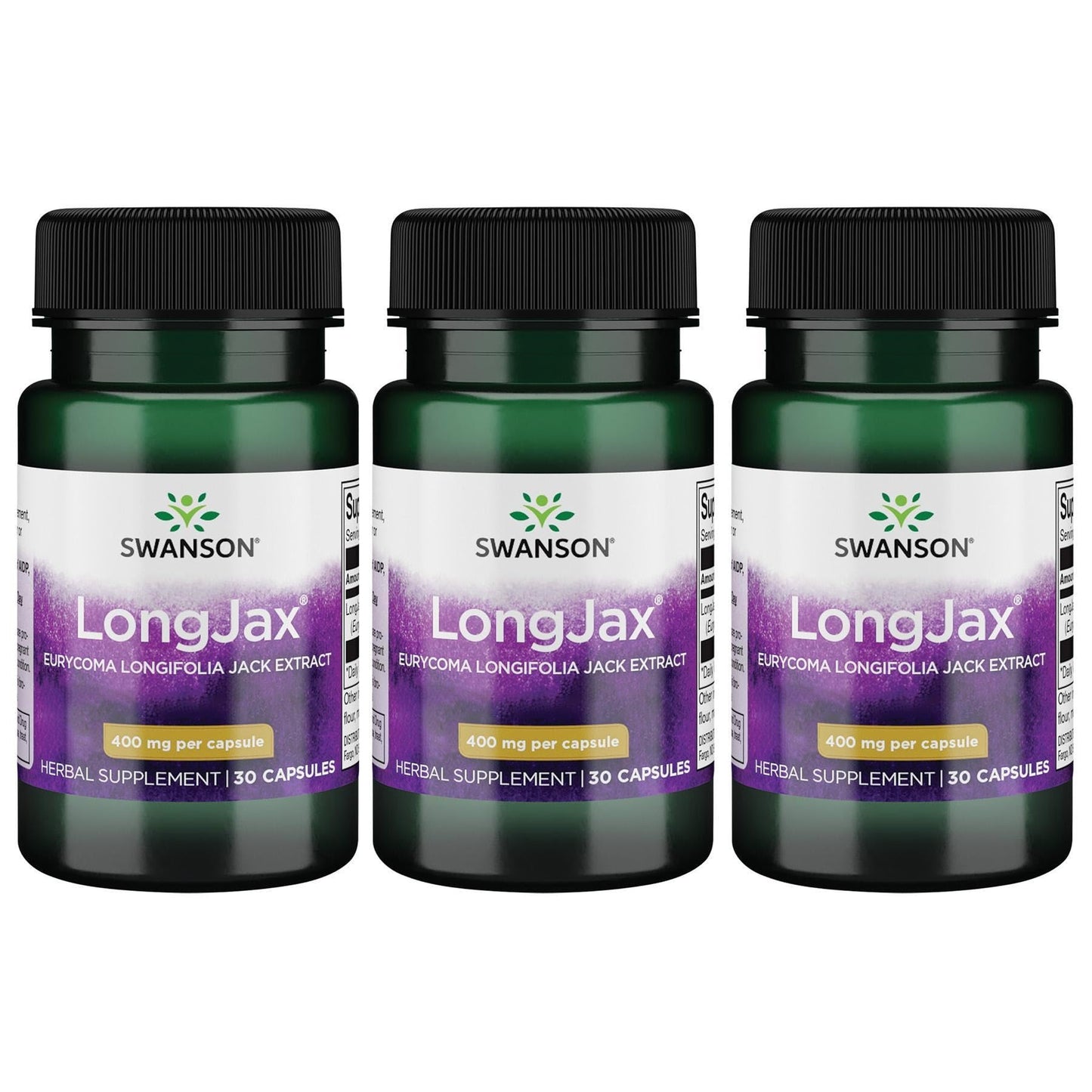 Swanson Longjax Eurycoma Longifolia Jack Extract 400 mg – 30 Capsules (3 Pack)