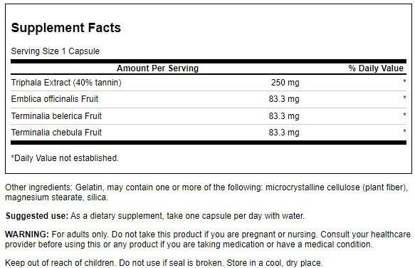 Swanson Triphala (Standardized) 250 mg - 120 Capsules | Swanson Health