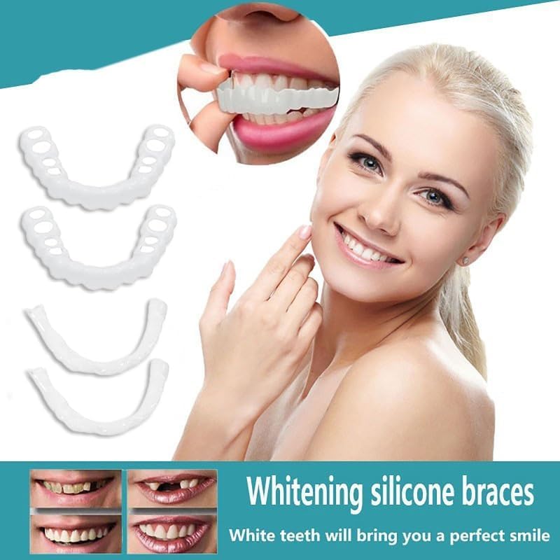 Temporary Adjustable Smile Support - 2 Pairs, Comfortable & Secure, Top & Bottom Included (1)