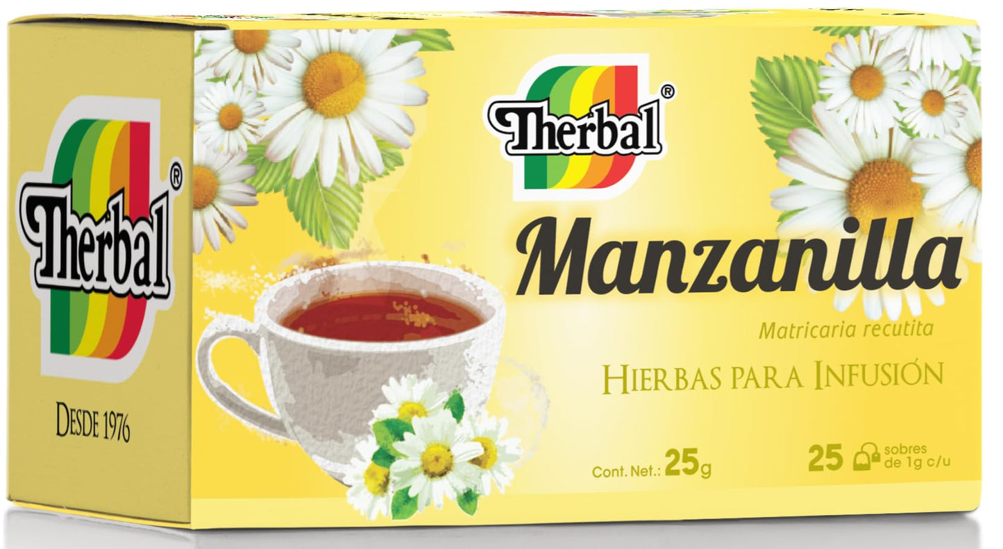 Therbal Chamomile Tea (25 Sachets, 1g Each) - Chamomile Herbal Tea
