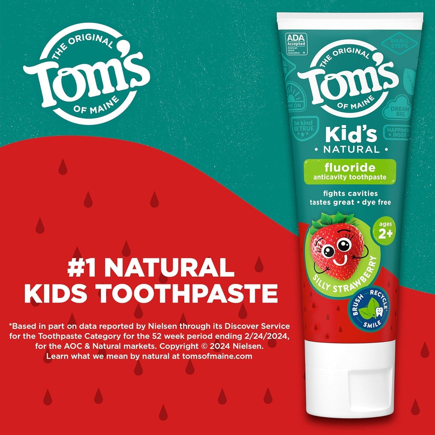 Tom's of Maine Silly Strawberry Children's Fluoride Toothpaste - 5.1 oz (6 per case)