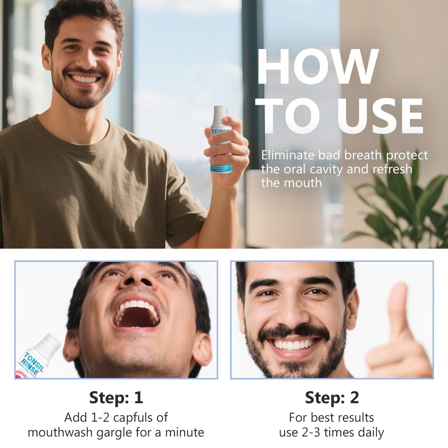 Tonsil Stone Remover Mouthwash - Soothe Tonsils, Eliminate Bad Breath & Relieve Dry Mouth