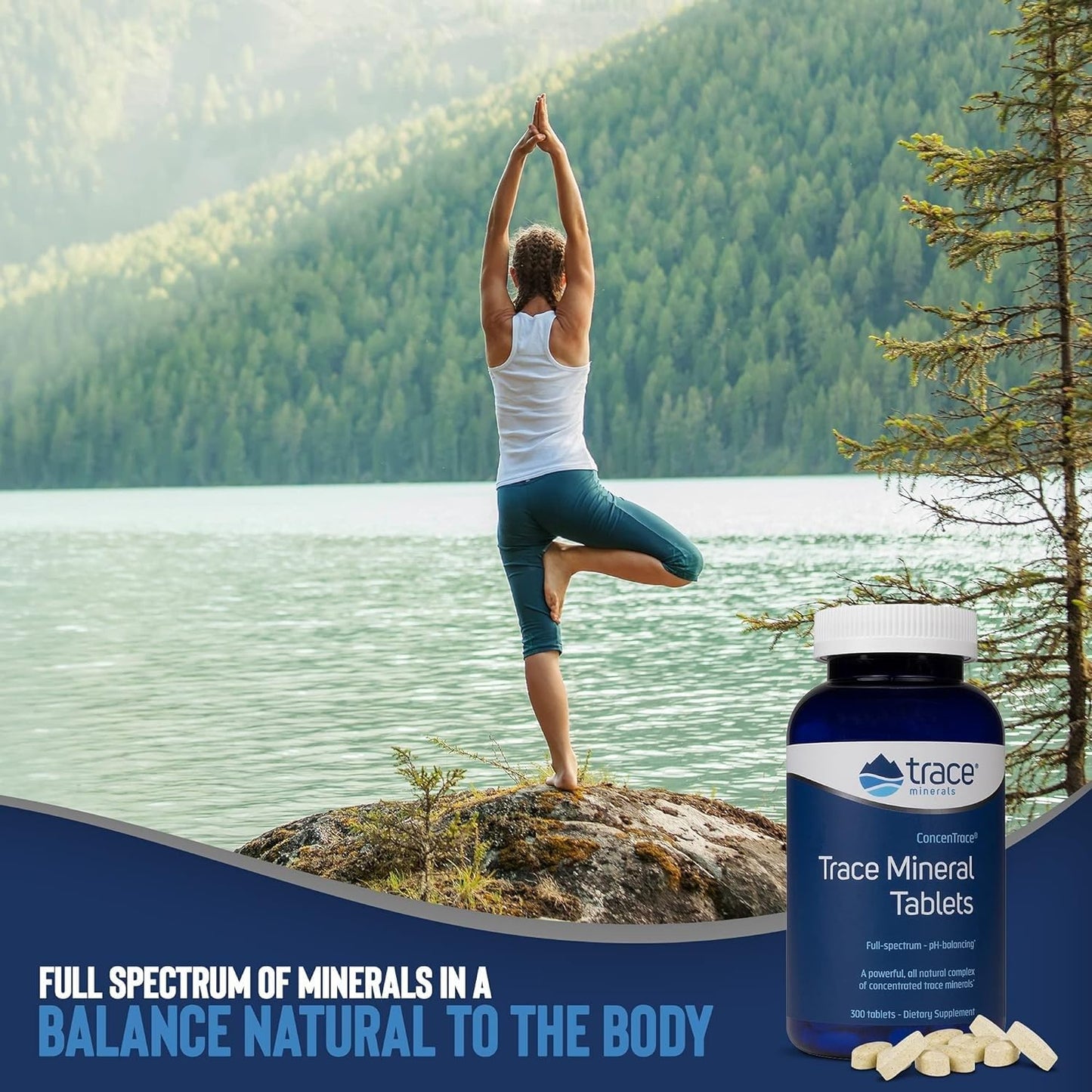 Trace Minerals ConcenTrace Tablets – Daily Mineral Supplement for Energy, Bone Support & Immunity (300 Count)