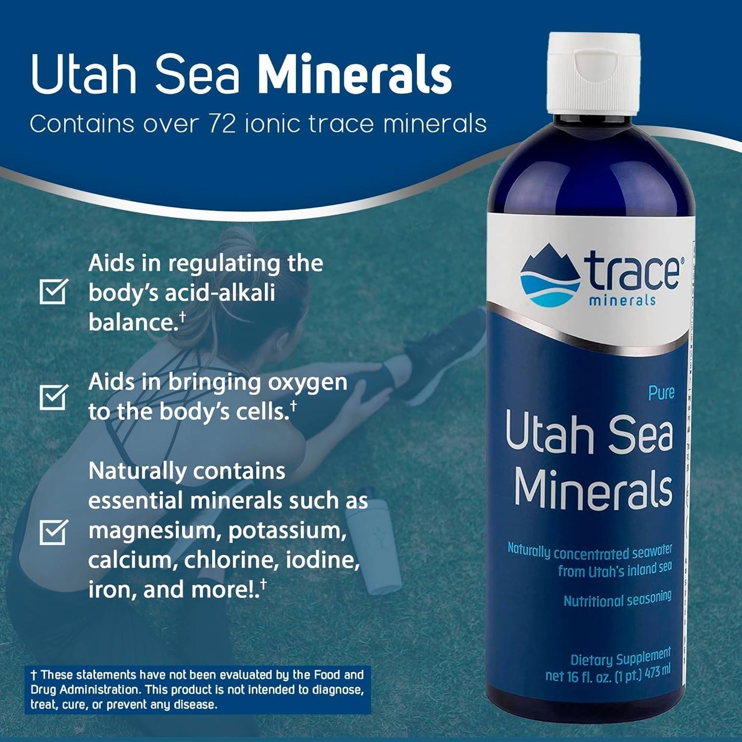Trace Minerals Utah Sea Minerals - Liquid Ionic Minerals | 16 oz