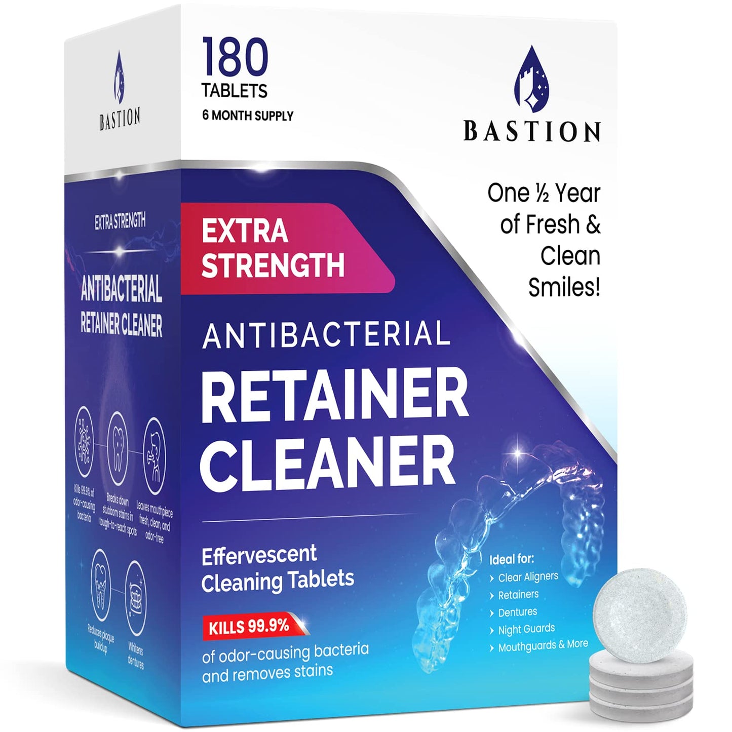 Retainer & Denture Cleaner | 180 Tablets for Aligners & Night Guards