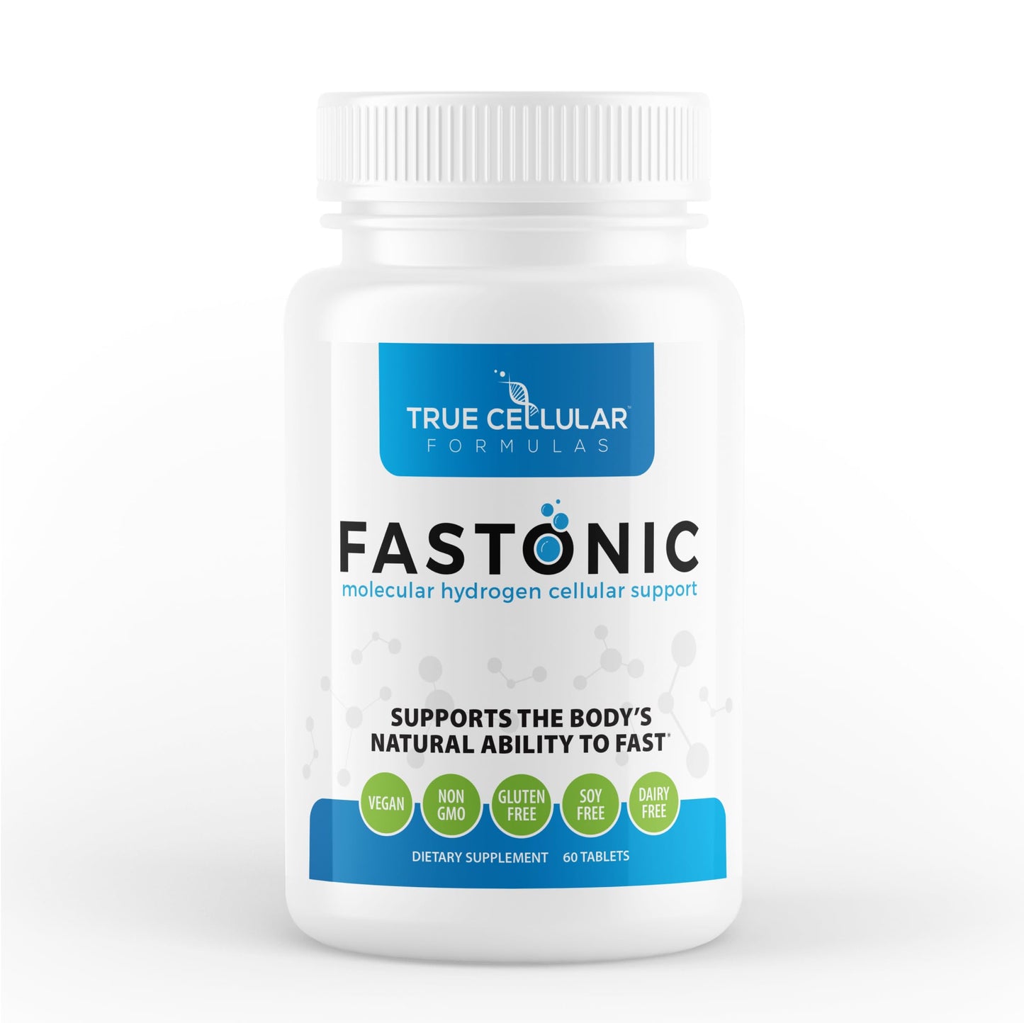 True Cellular Formulas Fastonic Molecular Hydrogen - 60 Servings (60 Tablets) | Non-GMO, Gluten & Soy Free