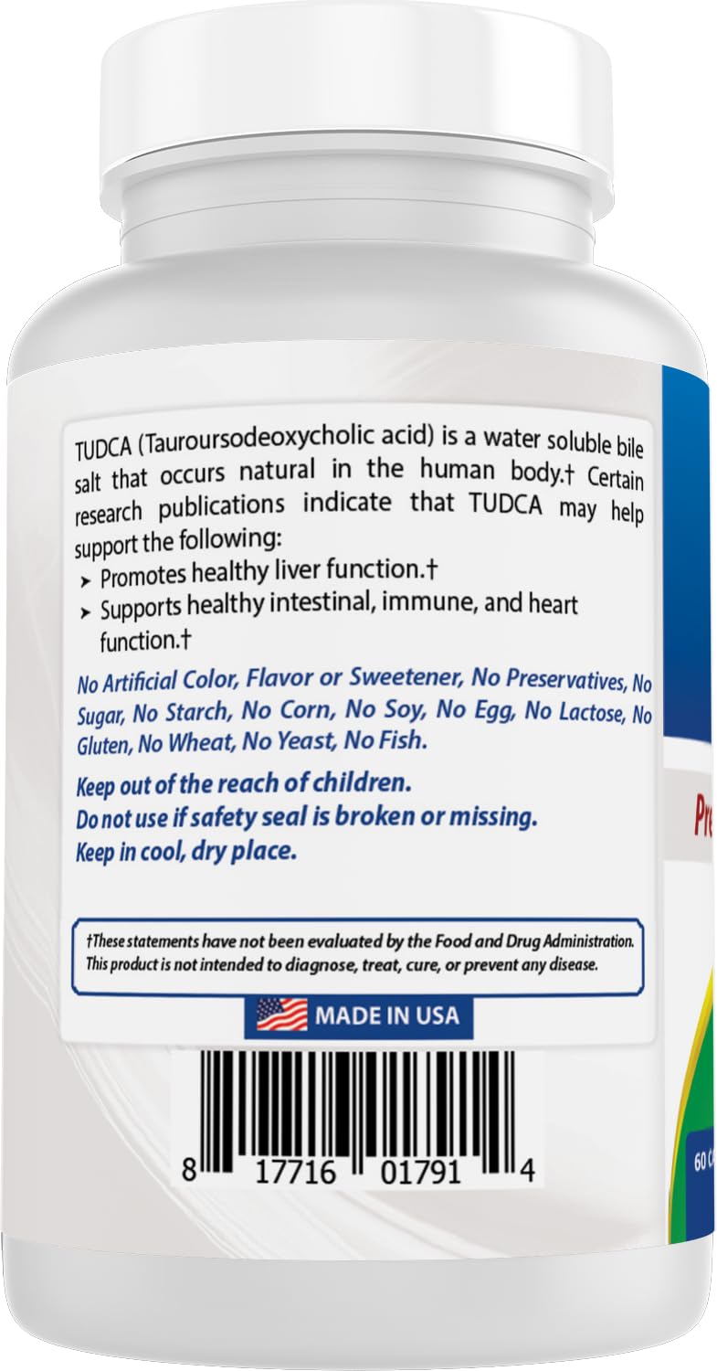 Best Naturals TUDCA 250mg - 60 Veg Capsules (2 Months Supply)