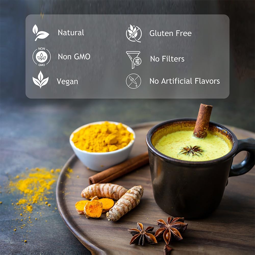 Turmeric Curcumin Powder with Black Pepper – Golden Milk Latte Mix (Organic)