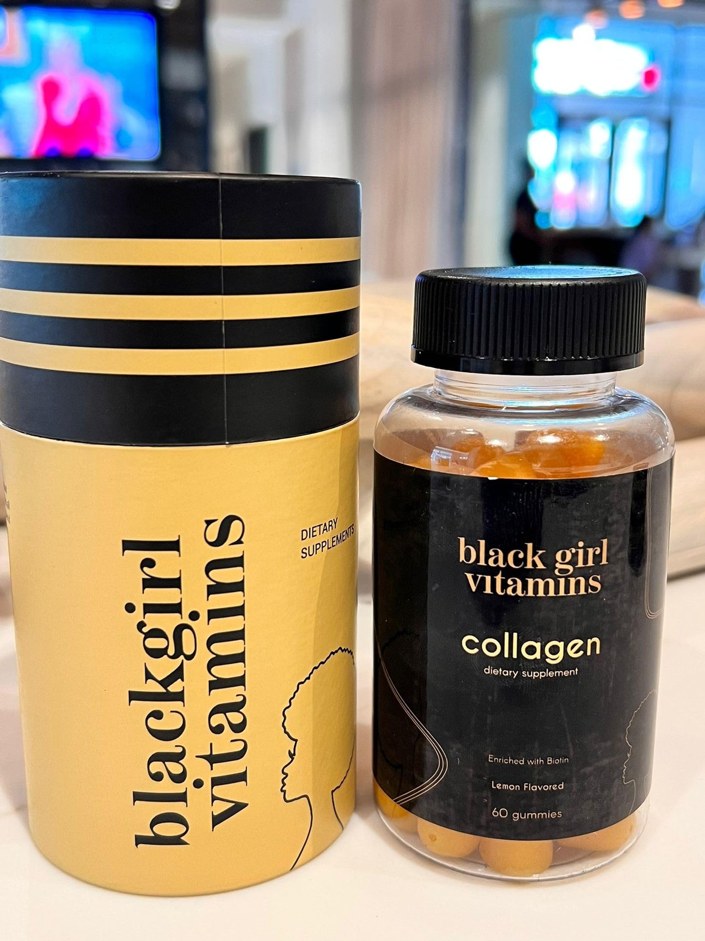 Black Girl Vitamins Collagen Gummies – Hair, Skin & Nails Support | Lemon, 60ct