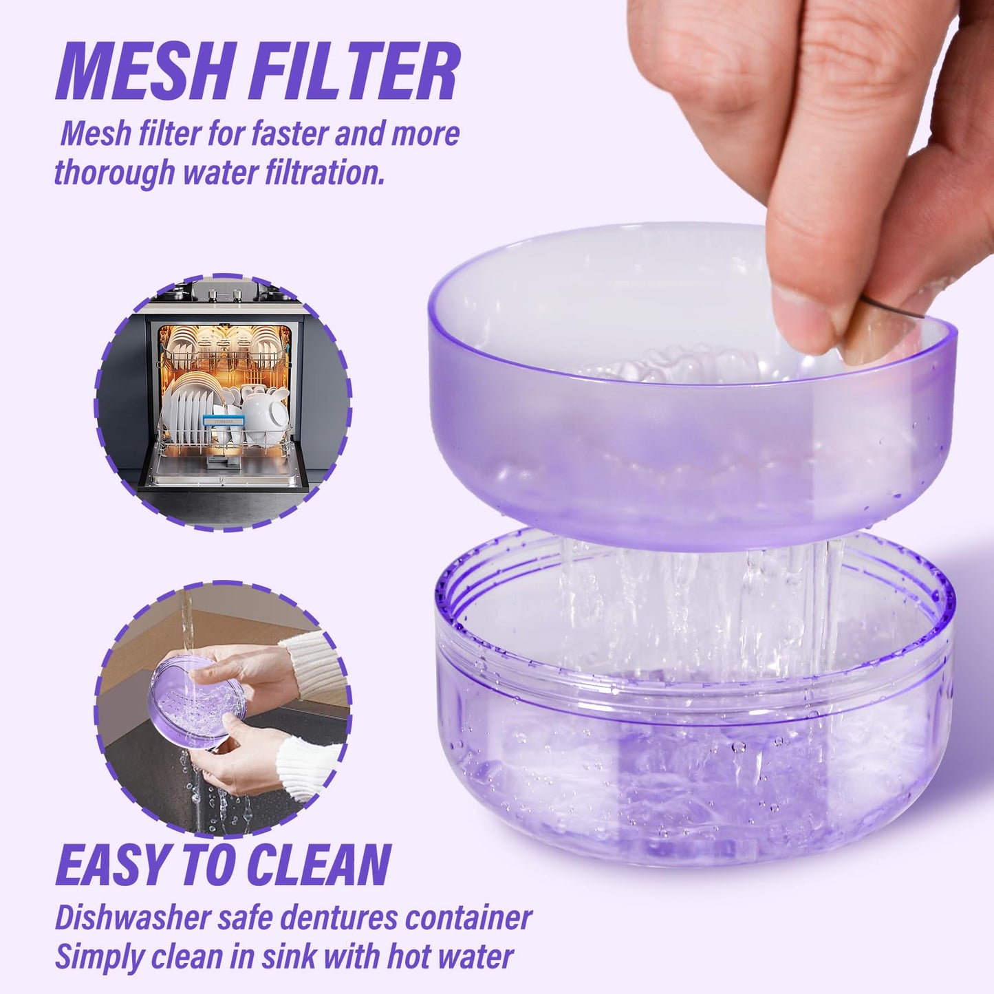 2-in-1 Retainer Case & No-Leak Denture Bath Box - Portable Cleaning