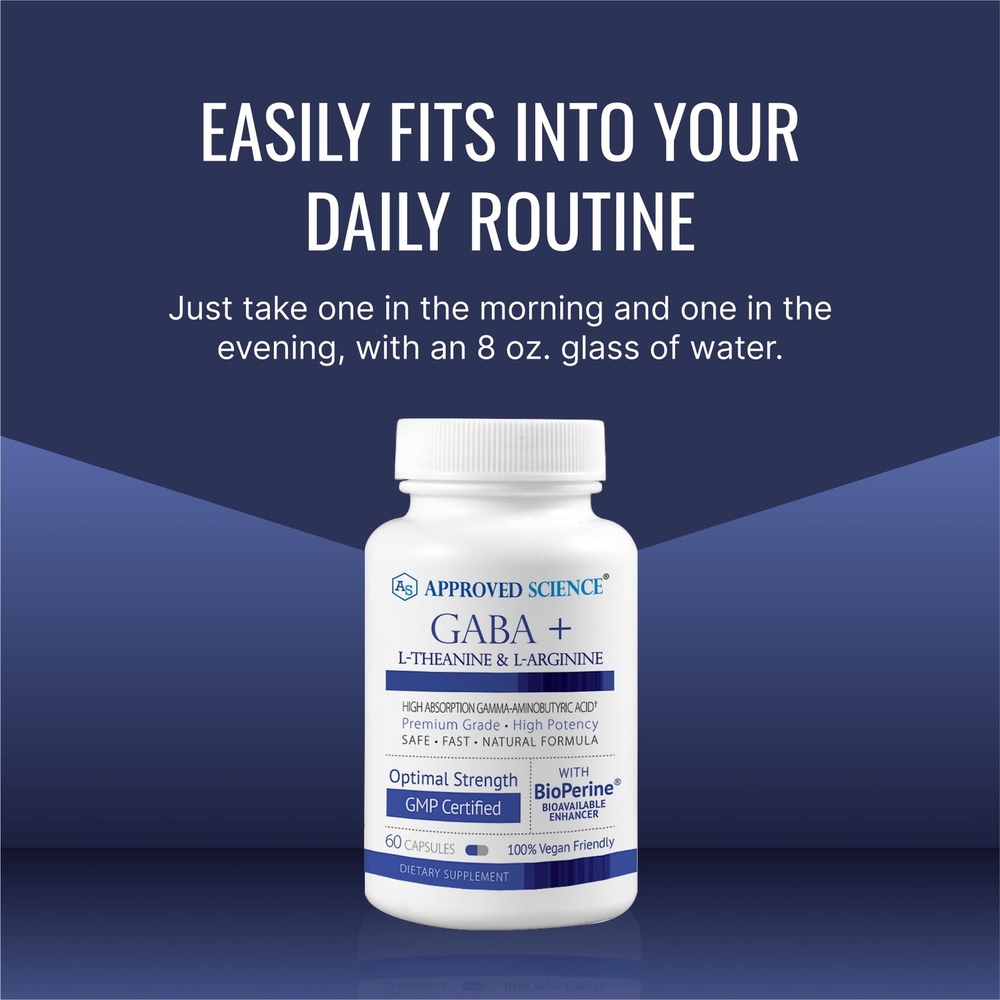 Approved Science GABA+ | Calm, Sleep & Mood Support | 600mg GABA + L-Theanine | 360 Vegan Capsules