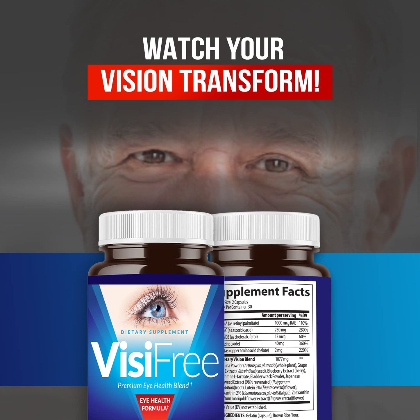VisiFree Eye Supplements for Adults | Eye Health & Vision Support - 6 Pack