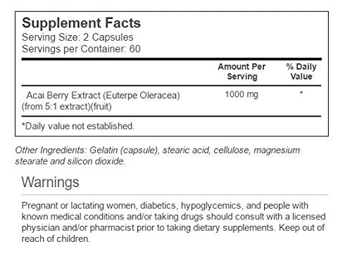 Vitacost Acai Berry Extract 1000 mg per Serving | 120 Capsules