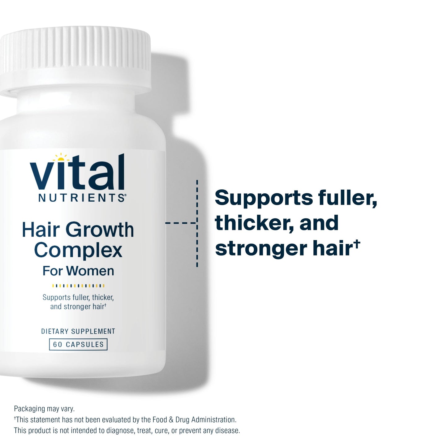 Vital Nutrients Hair Growth Vitamins Complex for Women | Fuller, Thicker Hair | 60 Count | Vegan & Gluten Free