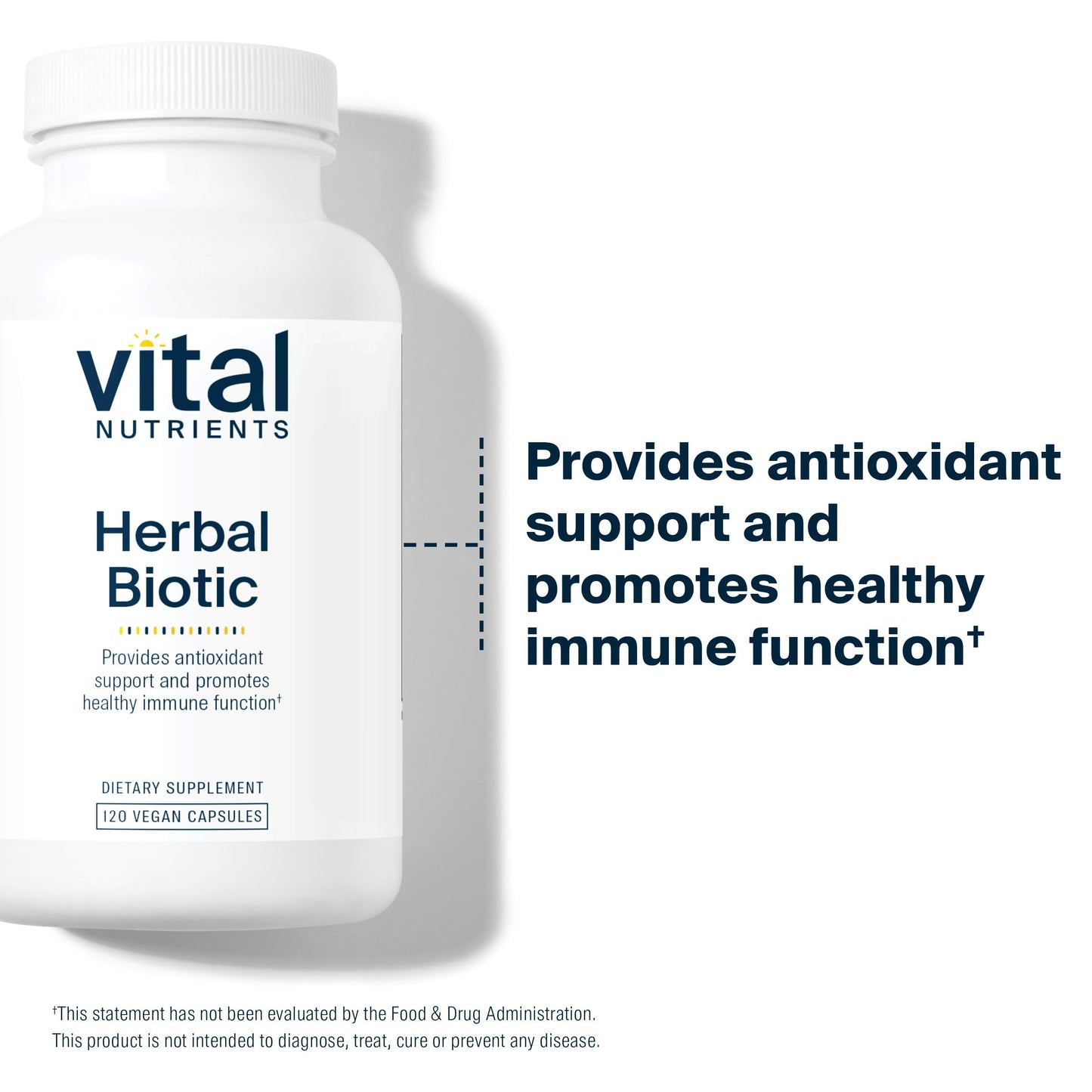 Vital Nutrients Herbal Biotic | Immune Support & Antioxidant (120 Caps) | Gluten, Dairy & Soy Free