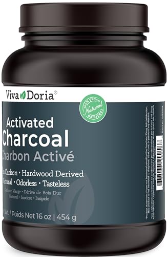 Viva Doria Virgin Activated Charcoal Powder - Hardwood Derived, Food Grade, 16 oz (1 lb)
