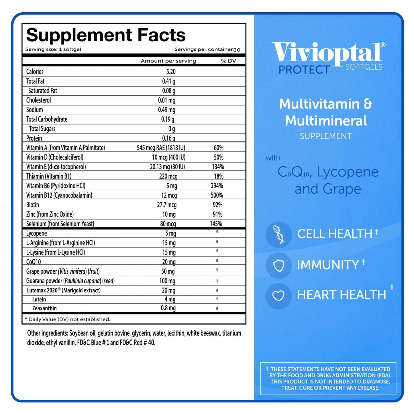 Vivioptal for Men – 30 Capsules | Gluten Free, German Formula, CoQ10