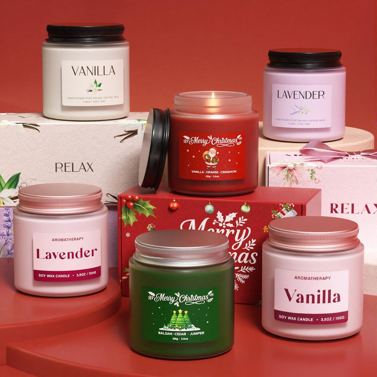 Waxcanpy Christmas Candles – Soy Candle Gift Set for Women & Men