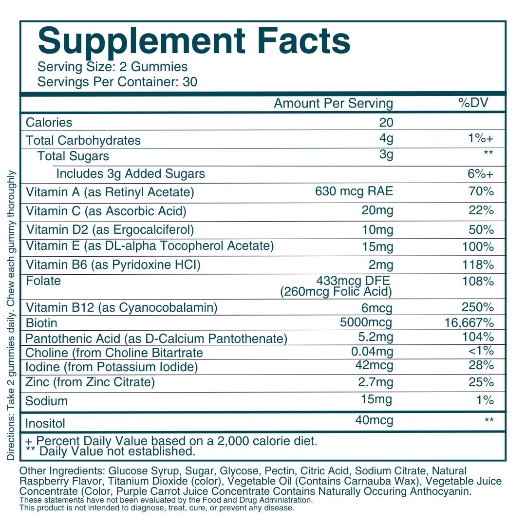 WEEM Hair Skin Nails Gummies - Vegan Biotin for Stronger Hair & Nails