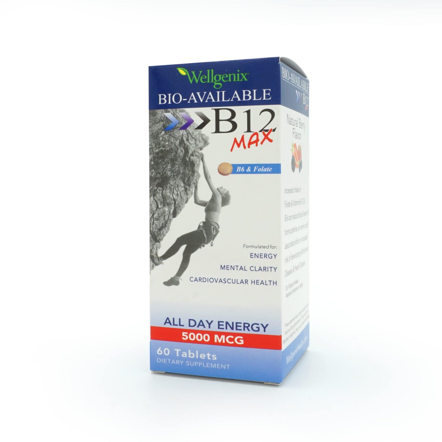 Wellgenix Bio-Available Sublingual B12 Max - High-Absorption B-Complex (60 Ct) 2-Pack
