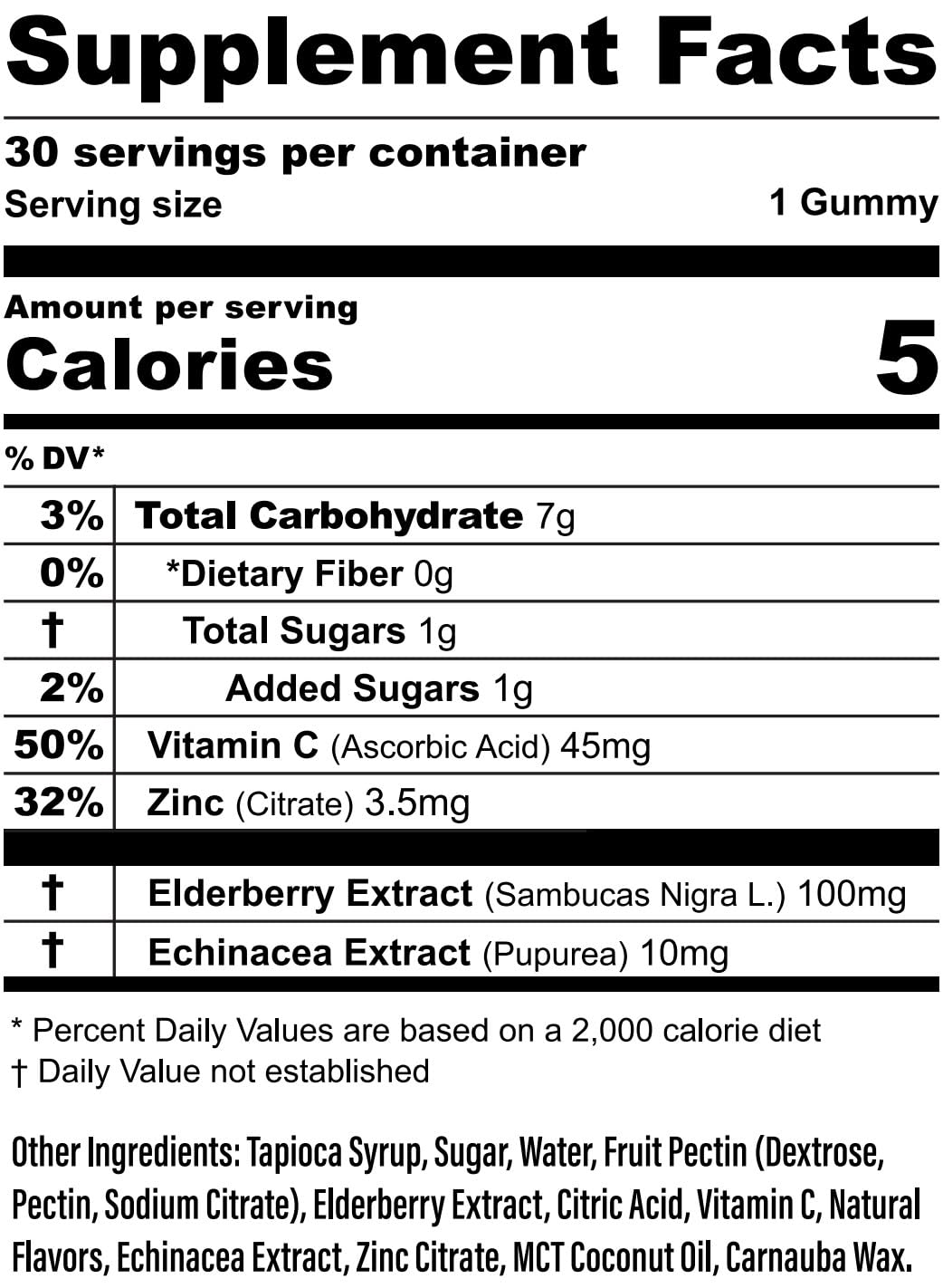 Whitney's Best Elderberry Gummies 30ct - Immune Support with Vitamin C, Zinc & Echinacea - for Adults & Kids - Vegan
