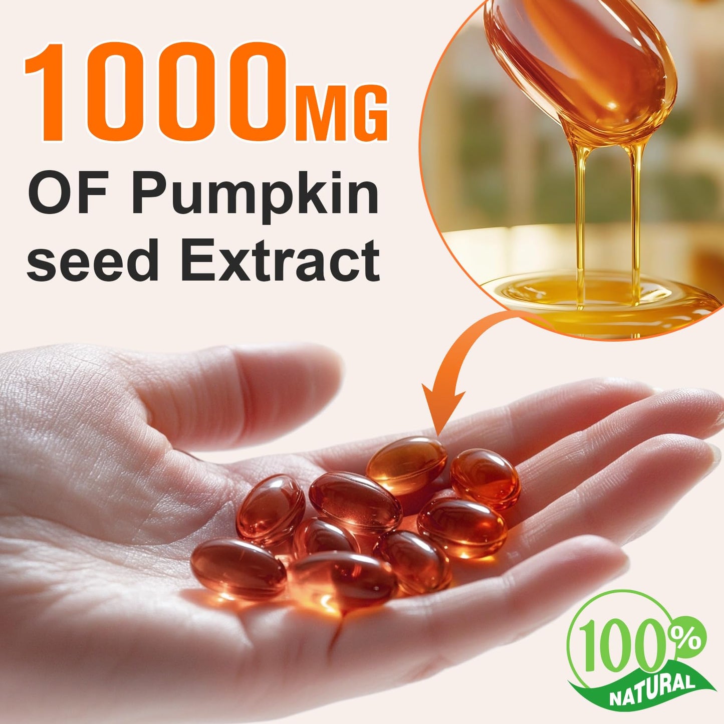 Xaarty Pumpkin Seed Oil Capsules 1000mg Cold-Pressed Non-GMO 300 Softgels