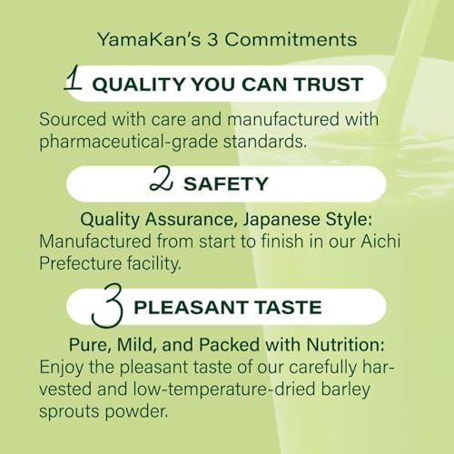 Yamamoto Kanpoh Yamakan Young Barley Grass Powder – Pure Green Nutrition, 88 Non-GMO Sachets (Japan)
