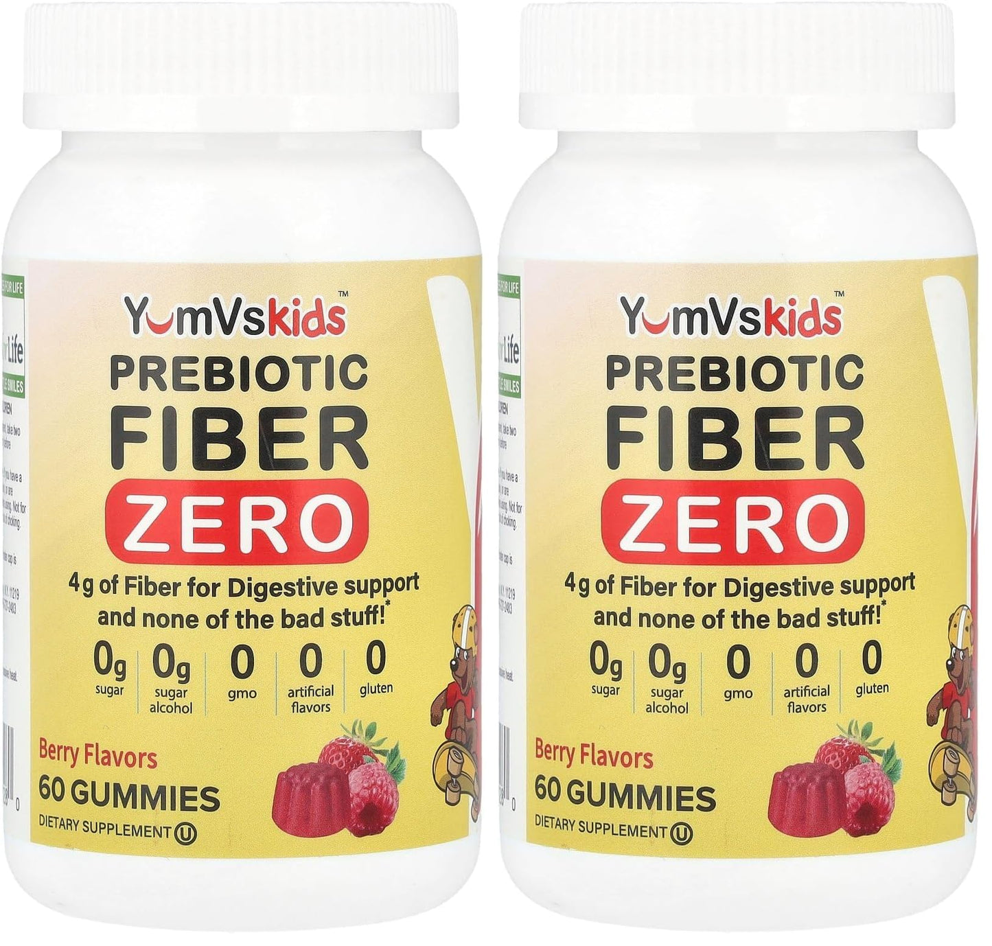 Prebiotic Fiber Gummies for Kids by YumVs – Keto Sugar Free Berry, Pack of 2