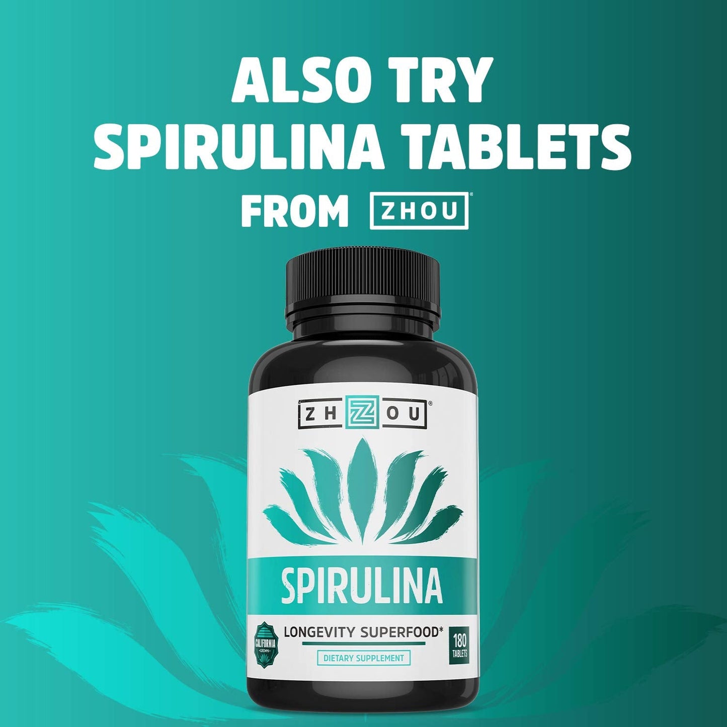 Zhou Spirulina Powder – Blue-Green Spirulina, Vegan Protein (6 oz, 48 Servings)