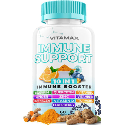 10-in-1 Immune Support Booster with Elderberry & D3 – Made in USA