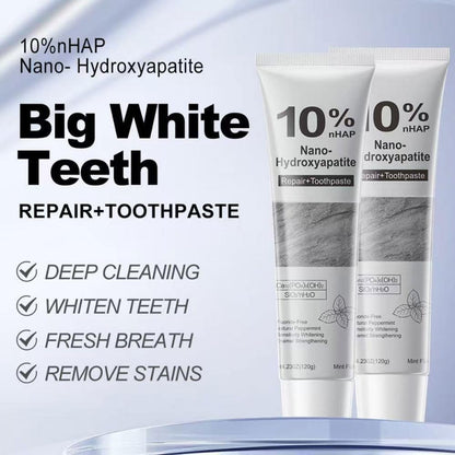 10% Nano Hydroxyapatite Toothpaste – Fluoride-Free Enamel Repair (2-Pack)