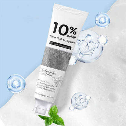 10% Nano Hydroxyapatite Toothpaste – Enamel Repair, Teeth Strengthening, Fluoride Free (4.23 oz) - Gentle Mint