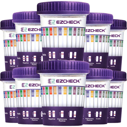 10 Test Cups - 14-Panel EZCHECK Urine Test Cup | At-Home 5-Minute Results | FSA/HSA Eligible