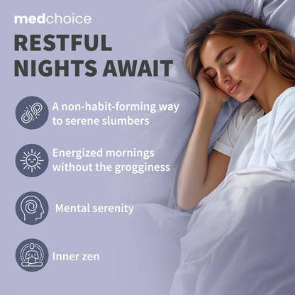 MEDCHOICE 12-in-1 Sleep Support Capsules – Melatonin-Free, Non-Habit Forming (Pack of 2, 180 capsules)