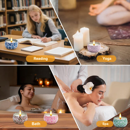 12 Pack Scented Candles Gift Set for Women | Natural Soy & Aromatherapy