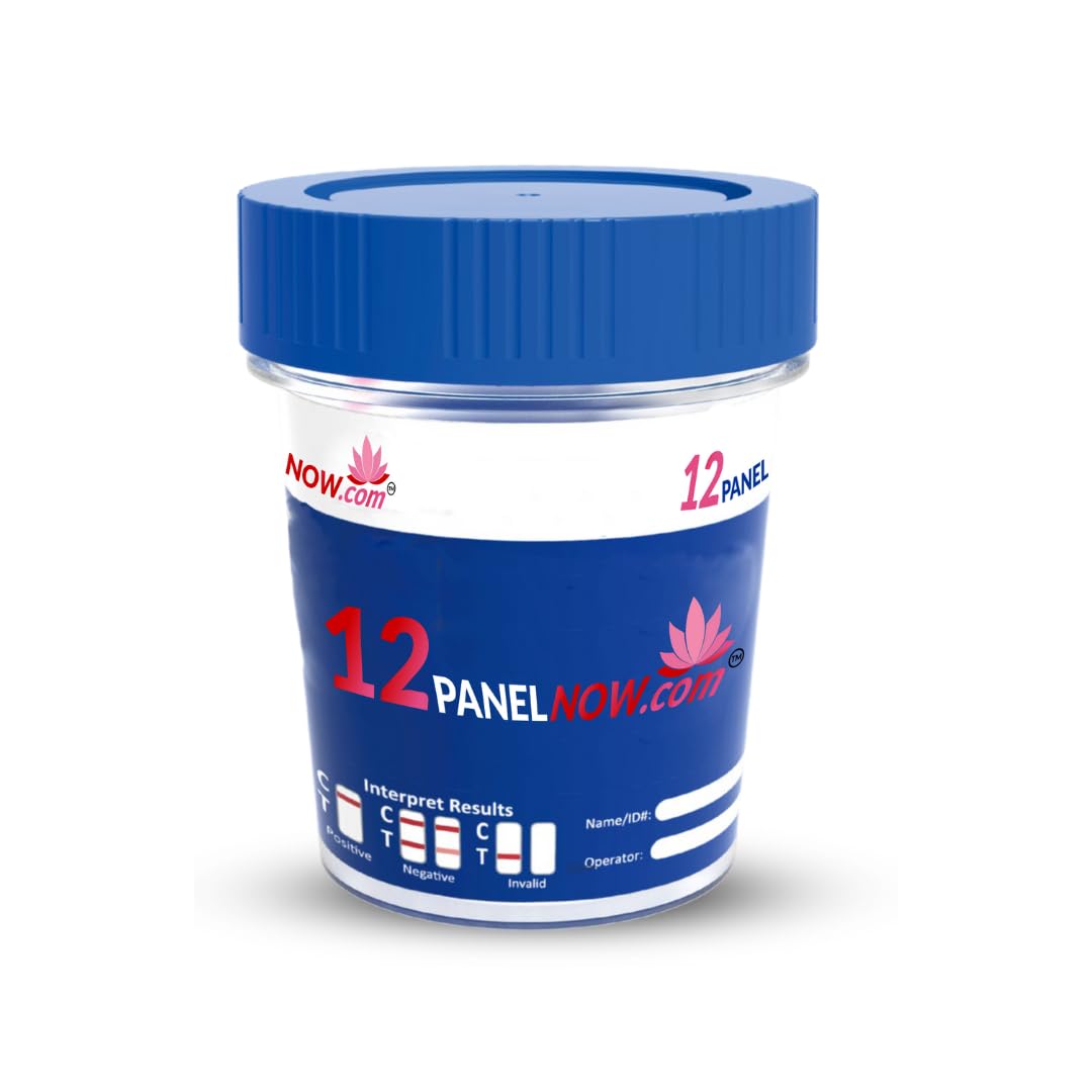 12-Panel Drug Test Kit for All Drugs – Urine Test Cup with Temperature Strip