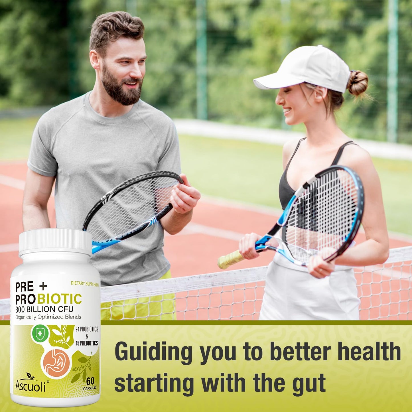 Ascuoli Probiotics for Women & Men – 300B CFU, 24 Strains, 15 Organic Herbs, 120 Veg Capsules