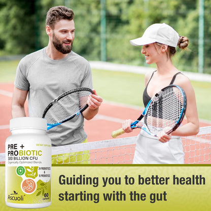 Ascuoli Probiotics for Women & Men – 300B CFU, 24 Strains, 15 Organic Herbs, 120 Veg Capsules