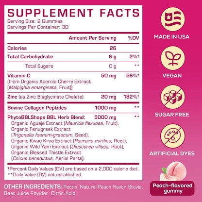 Atherionyxora Booty Gummies for Women – BBL Glow with Collagen & Herbal Blend (120)