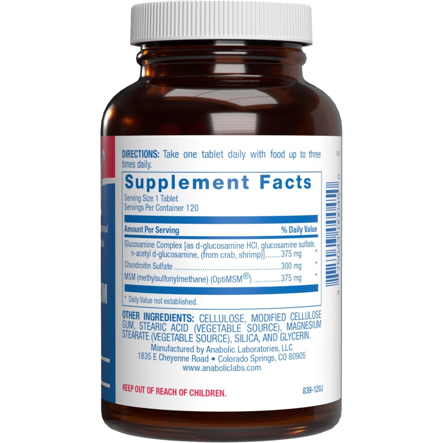 High Absorption Glucosamine Chondroitin MSM – 120 Servings | USA Made