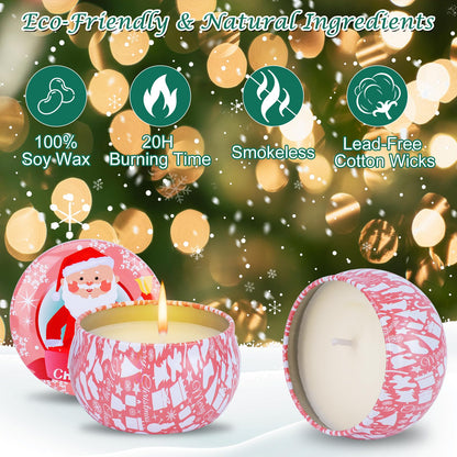 12PCS Christmas Scented Candles Gift Set for Women - Aromatherapy Soy Wax Candles (2.5oz Jars)