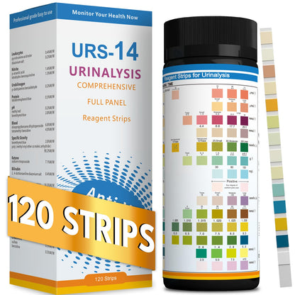 14-URS Reagent Test Strips 120 ct – Urinalysis & UTI Detection, At-Home Use (60s Results)