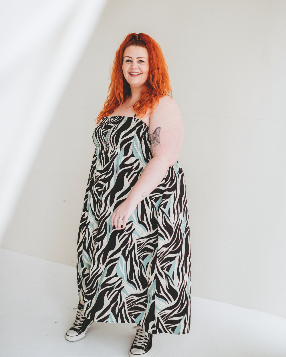 Zuri Multicolour Zebra Twirl Print Multifunctional Maxi Skirt