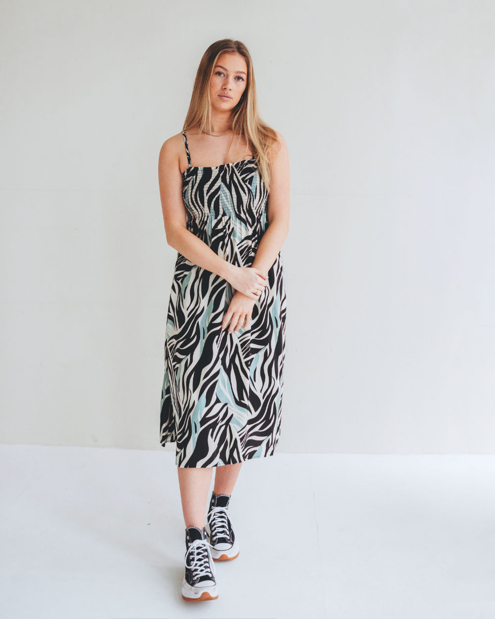 Zuri Multicolour Zebra Twirl Print Multifunctional Maxi Skirt