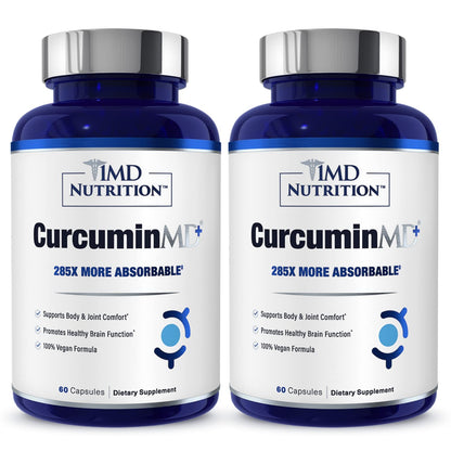 1MD Nutrition CurcuminMD Plus - Turmeric Curcumin with Boswellia Serrata, Highly Absorbable | Joint Support & Recovery | 120 Capsules (2-Pack)