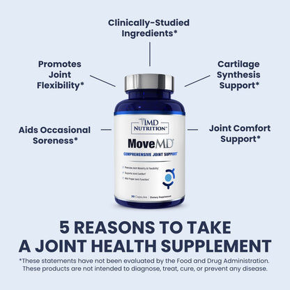 MoveMD Joint Support by 1MD Nutrition | Collagen + Astaxanthin + Hyaluronic Acid