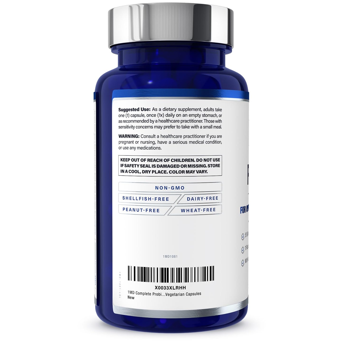 1MD Nutrition Complete Probiotics Platinum – 51B CFU, 11 Strains, Dairy-Free, 30 Capsules