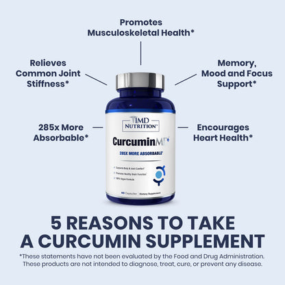 1MD Nutrition CurcuminMD Plus — Turmeric Curcumin with Boswellia Serrata, 285x Absorbable, 60 Capsules